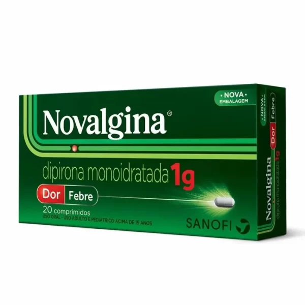 Analgésico e Antitérmico Novalgina 1g 20 Comprimidos